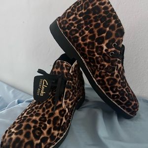 Animal print Clarks boots